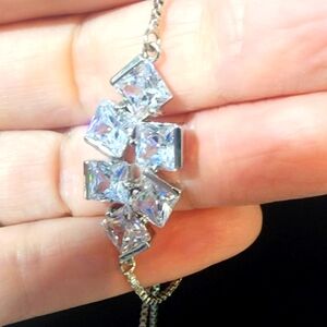 Cubic zirconia geometric bracelet